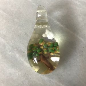 Handblown glass tree pendant